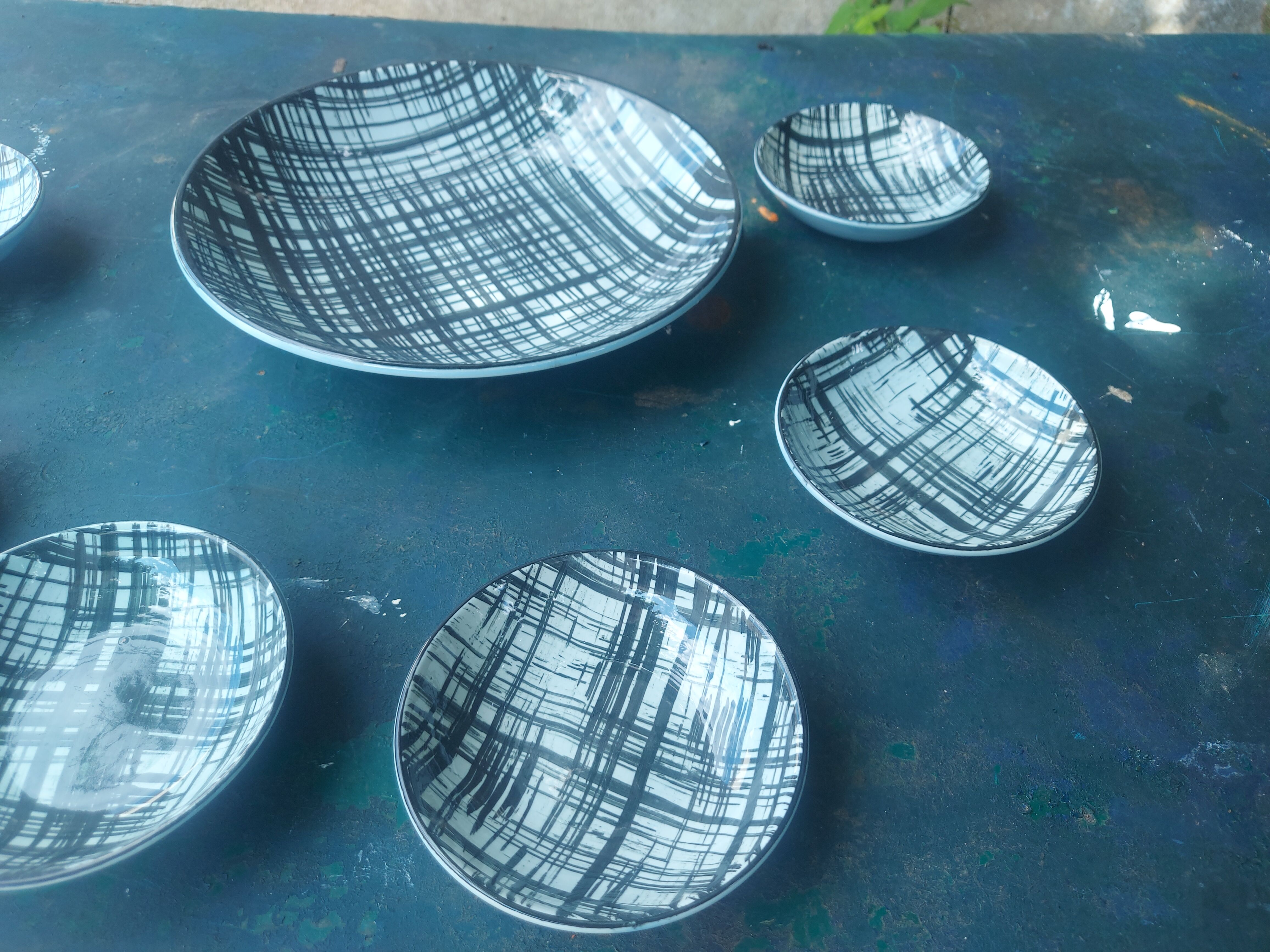 vintage ceramic couppelles and dish , Pornic
