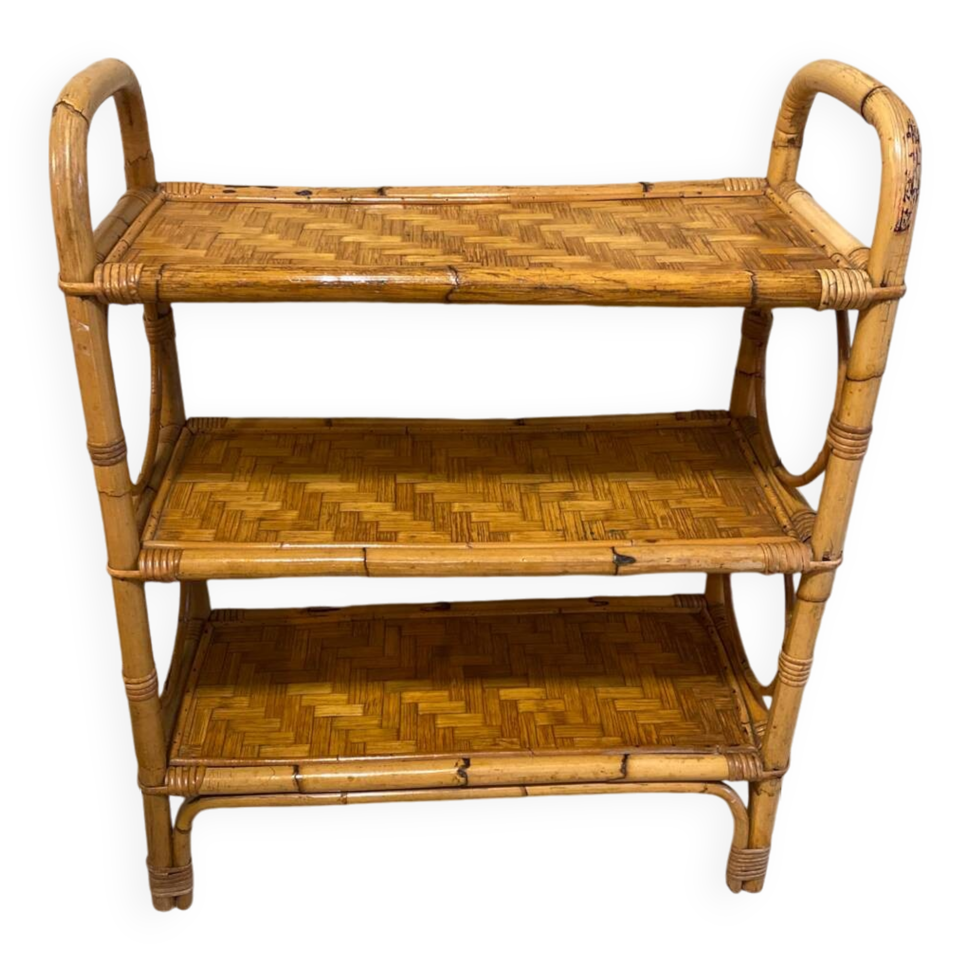 Vintage rattan shelf