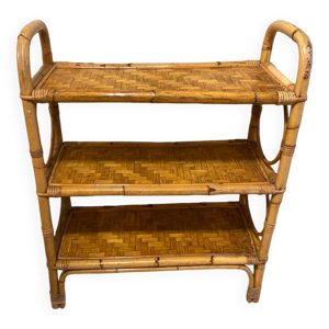 Étagère en rotin vintage