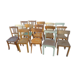 Set of 15 mismatched bistro chairs