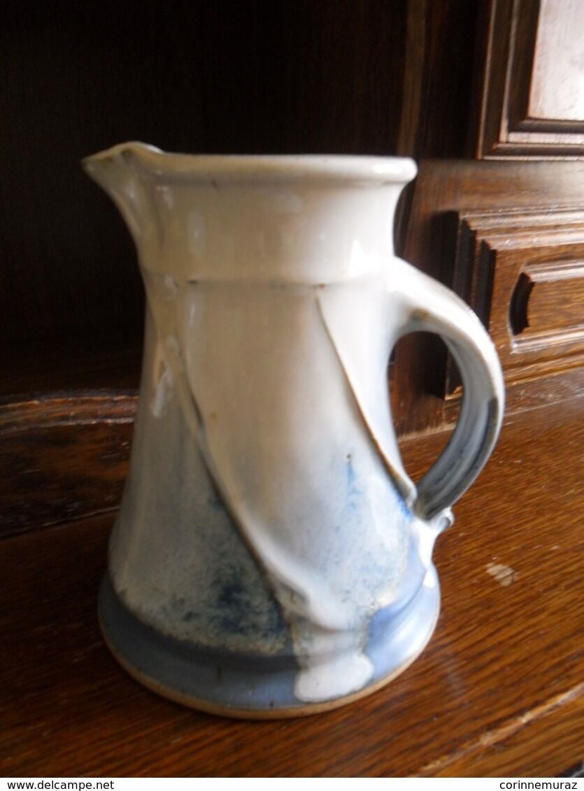 Thierry perraud's glazed blue enamelled ceramic bro broc