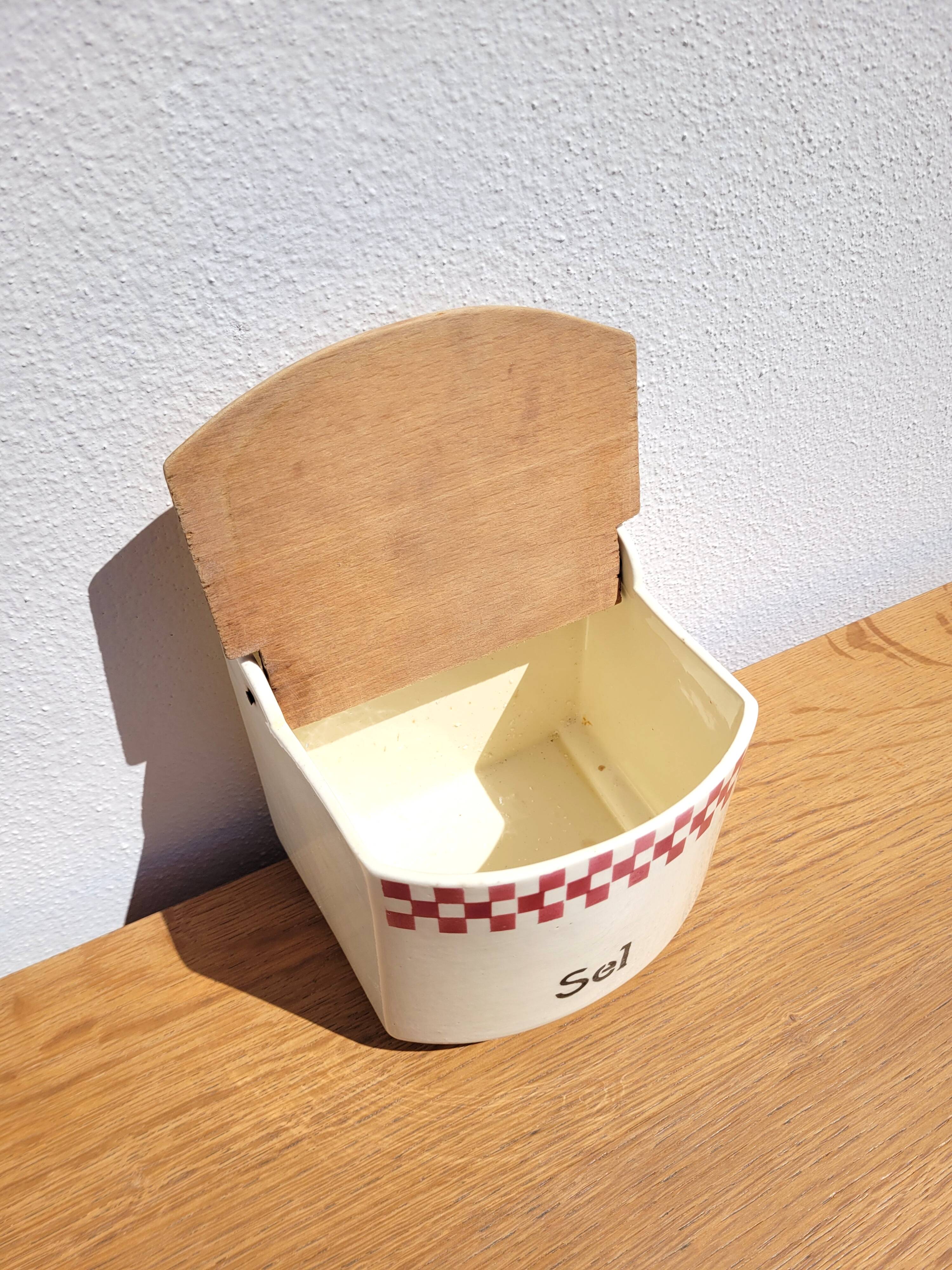 Old ceramic salt box