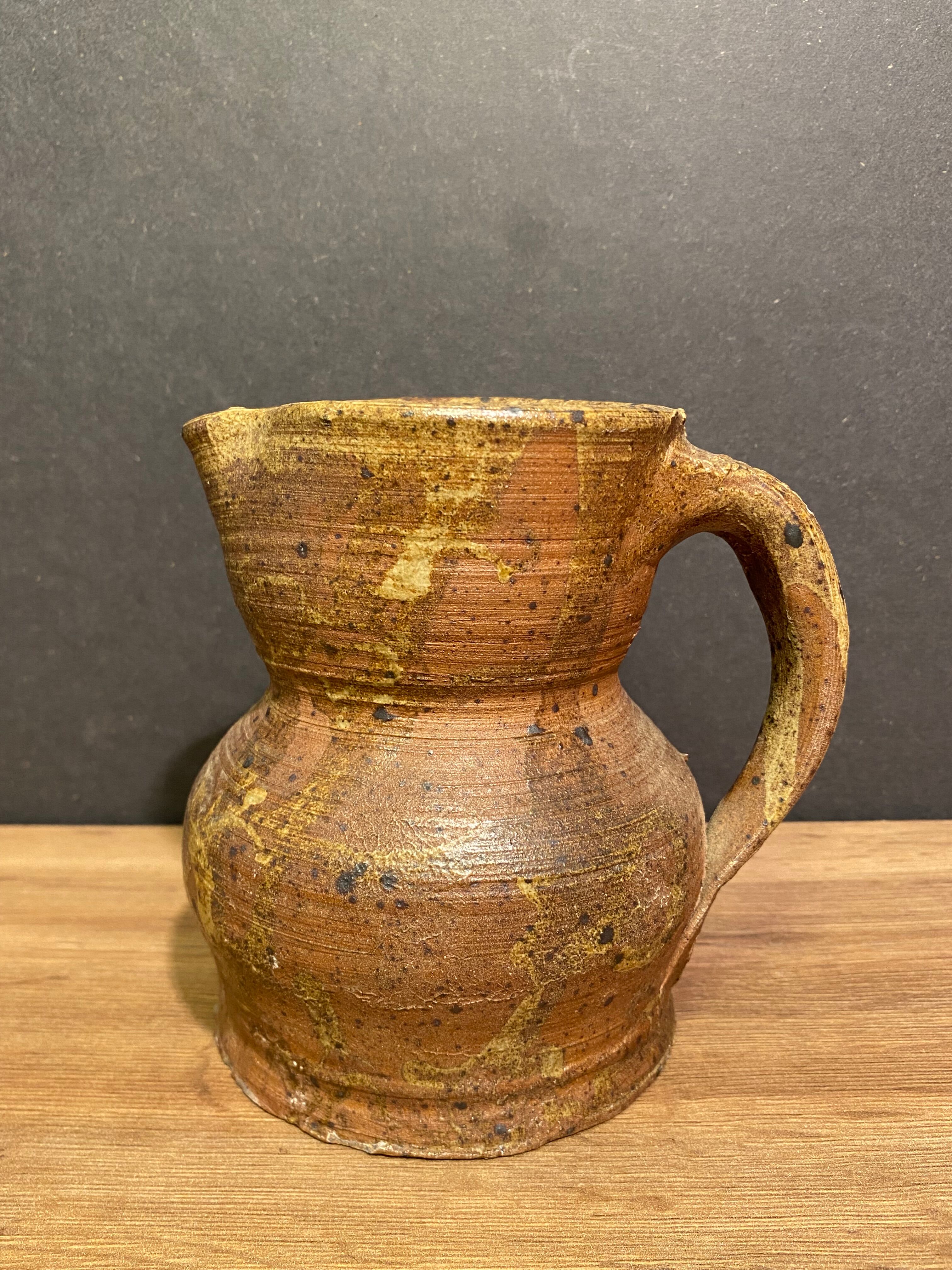 Pitcher in stoneware of the Borne signed B. Fabre