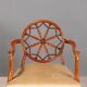 Antique cherry wood and fabric armchairs, United Kingdom, 20th century