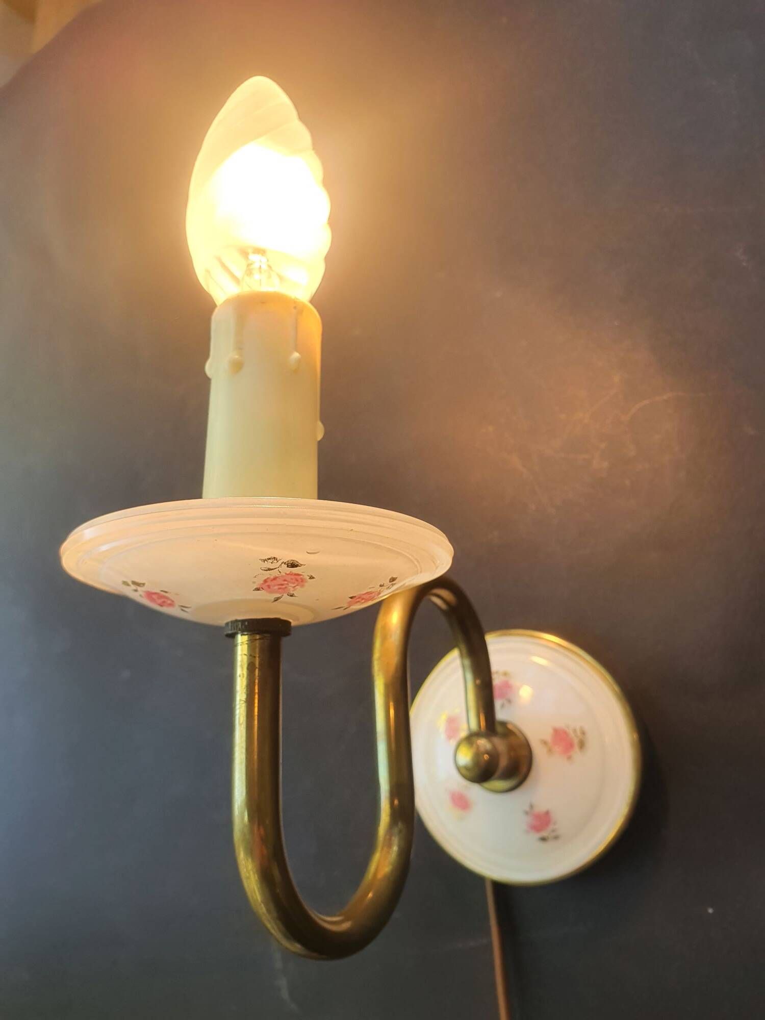 Pair of vintage wall candle holders