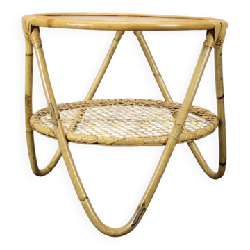 Mid-Century Bamboo and Glass Coffee Table by Alan Fuchs, Czechoslovakia, 1960s
