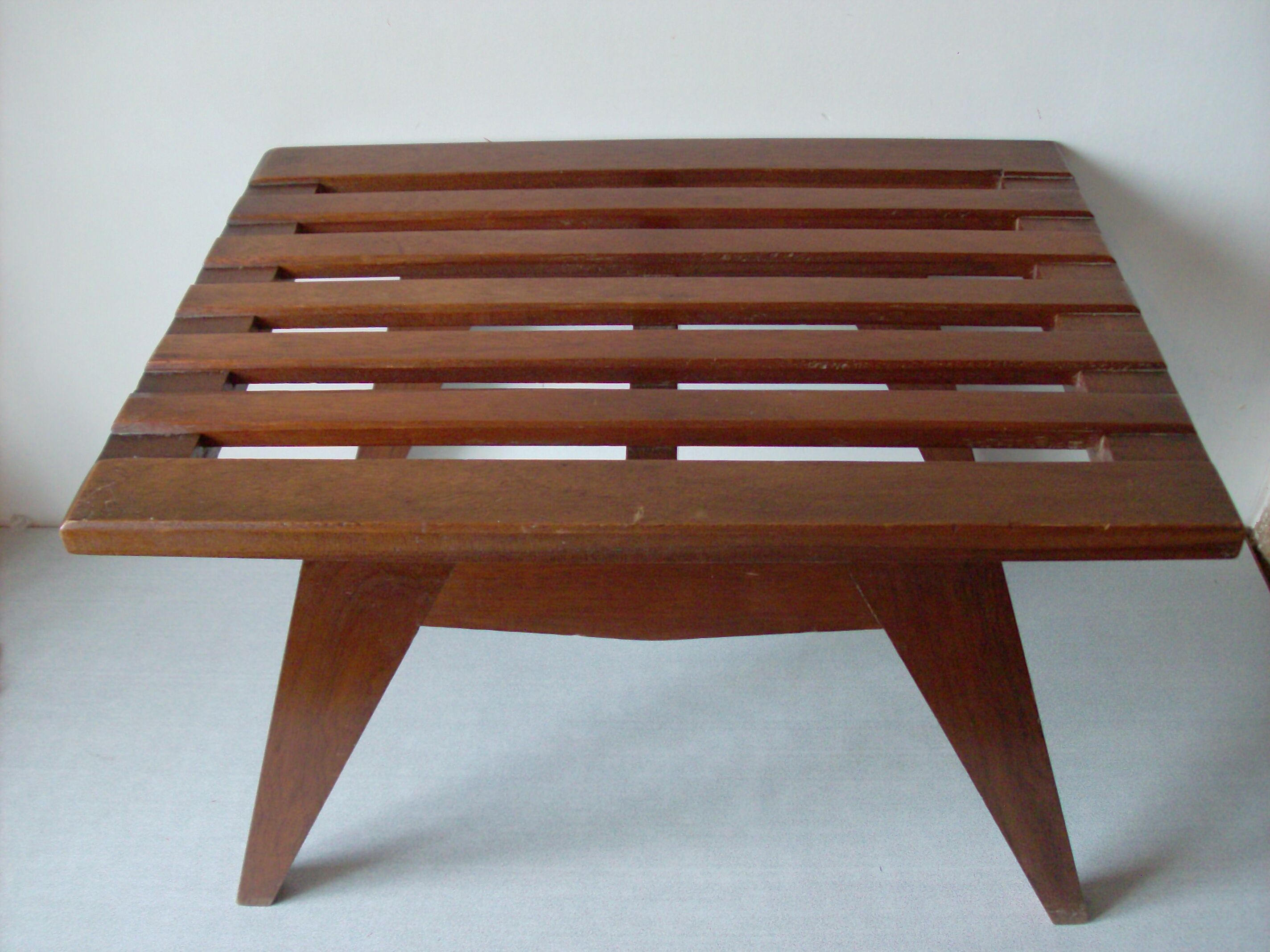 Old Swedish table Scandinavian sofa end wooden compass foot 1960s