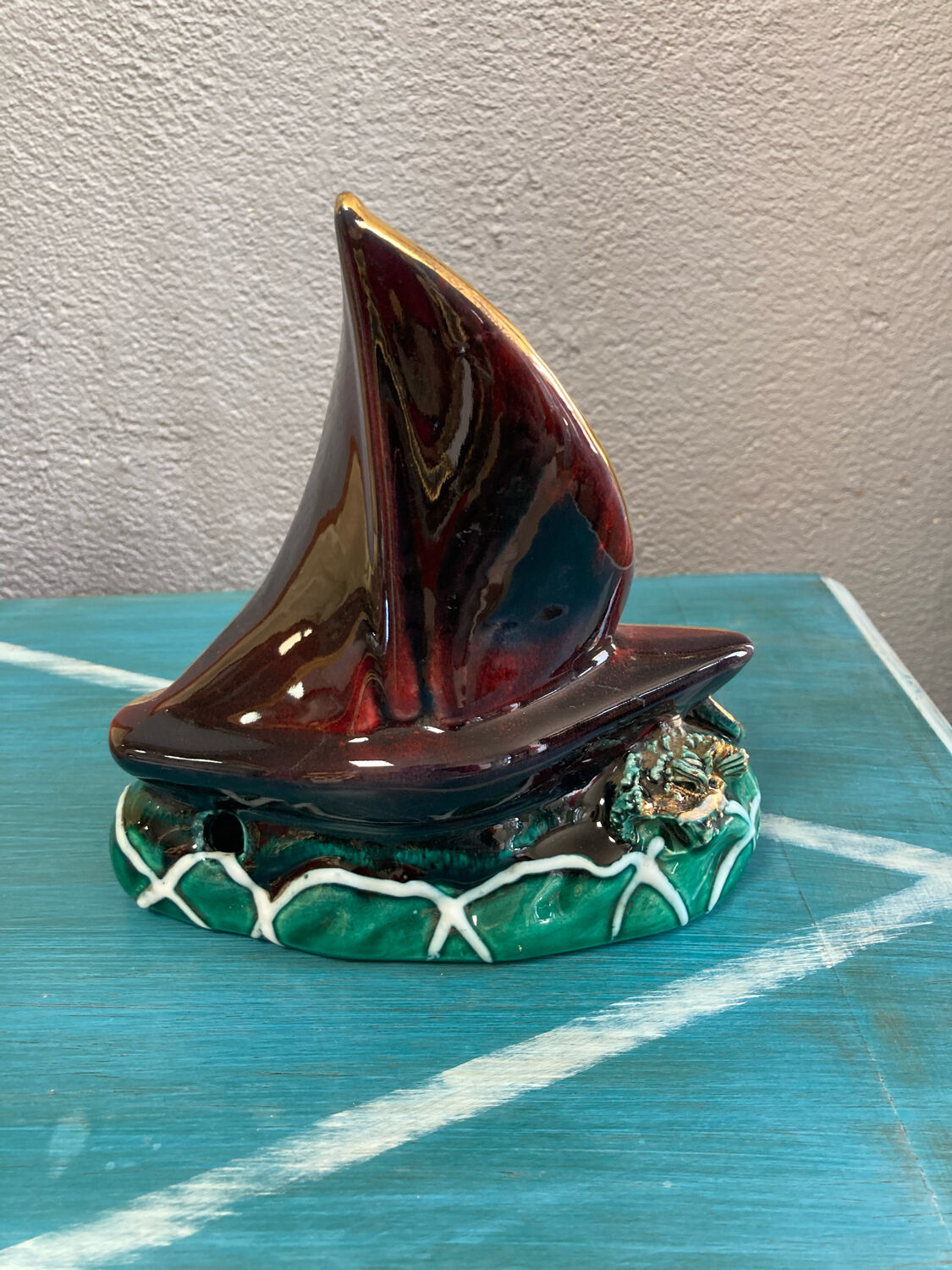 Night light lamp Ceramic fish Vallauris