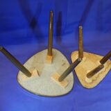 2 vintage 1970s tripod tables