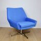 Vintage swivel armchair from DDR blue cornflower velvet from the Jade series