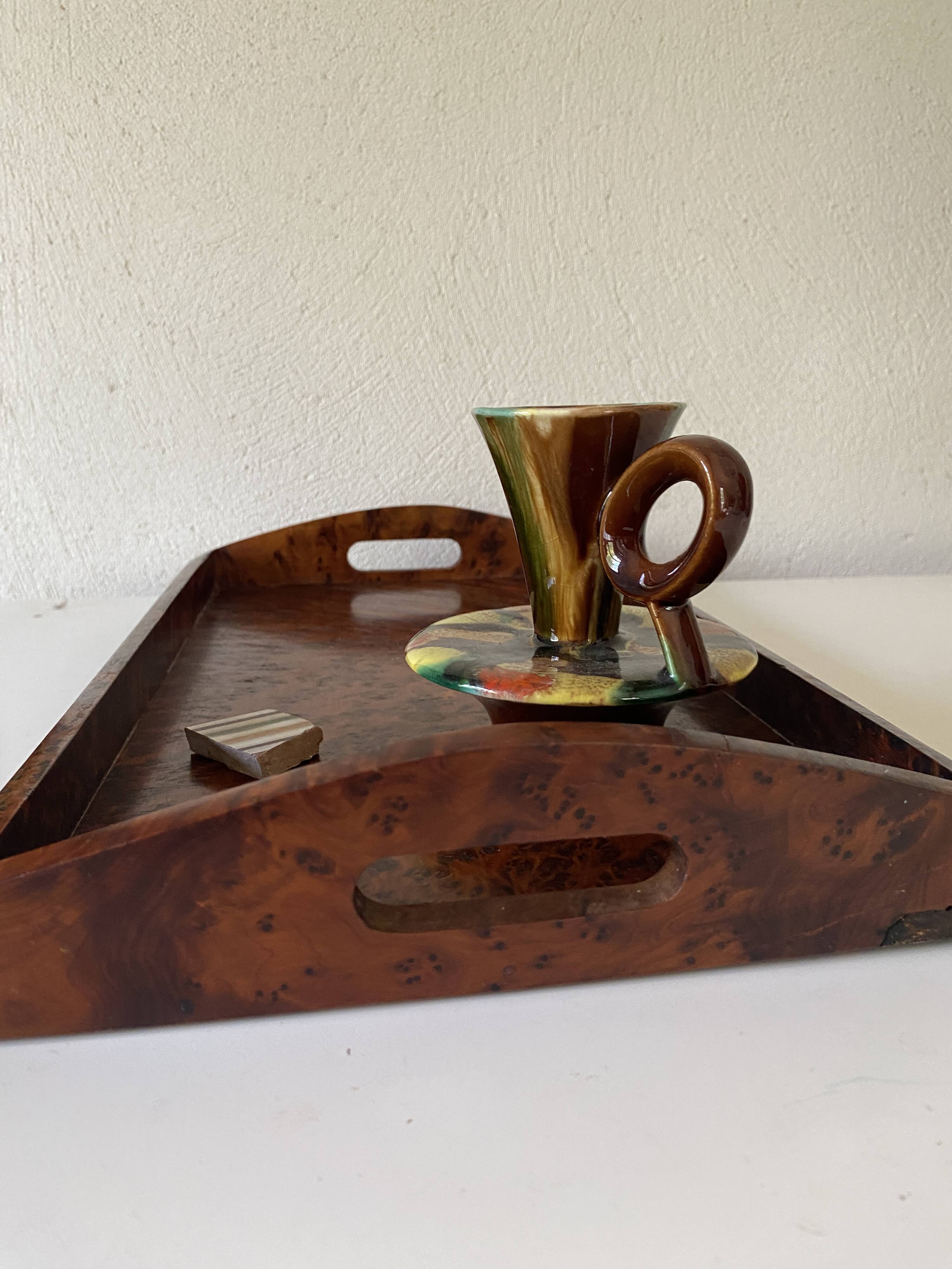 70s ceramic candle holder