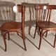 Pair of bistro chairs 5 bars Czechoslovakia 1950