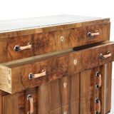 Art deco italian chest of drawers in walnut burl 1930