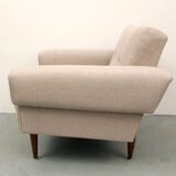 1950s polstery armchair beige, completely restored