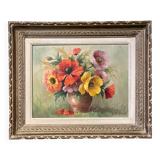 Painting: oil on canvas - still life with anemones