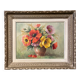 Tableau : huile sur toile - nature morte aux anémones