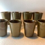 Set de 8 verres gobelet en grès vintage Digoin