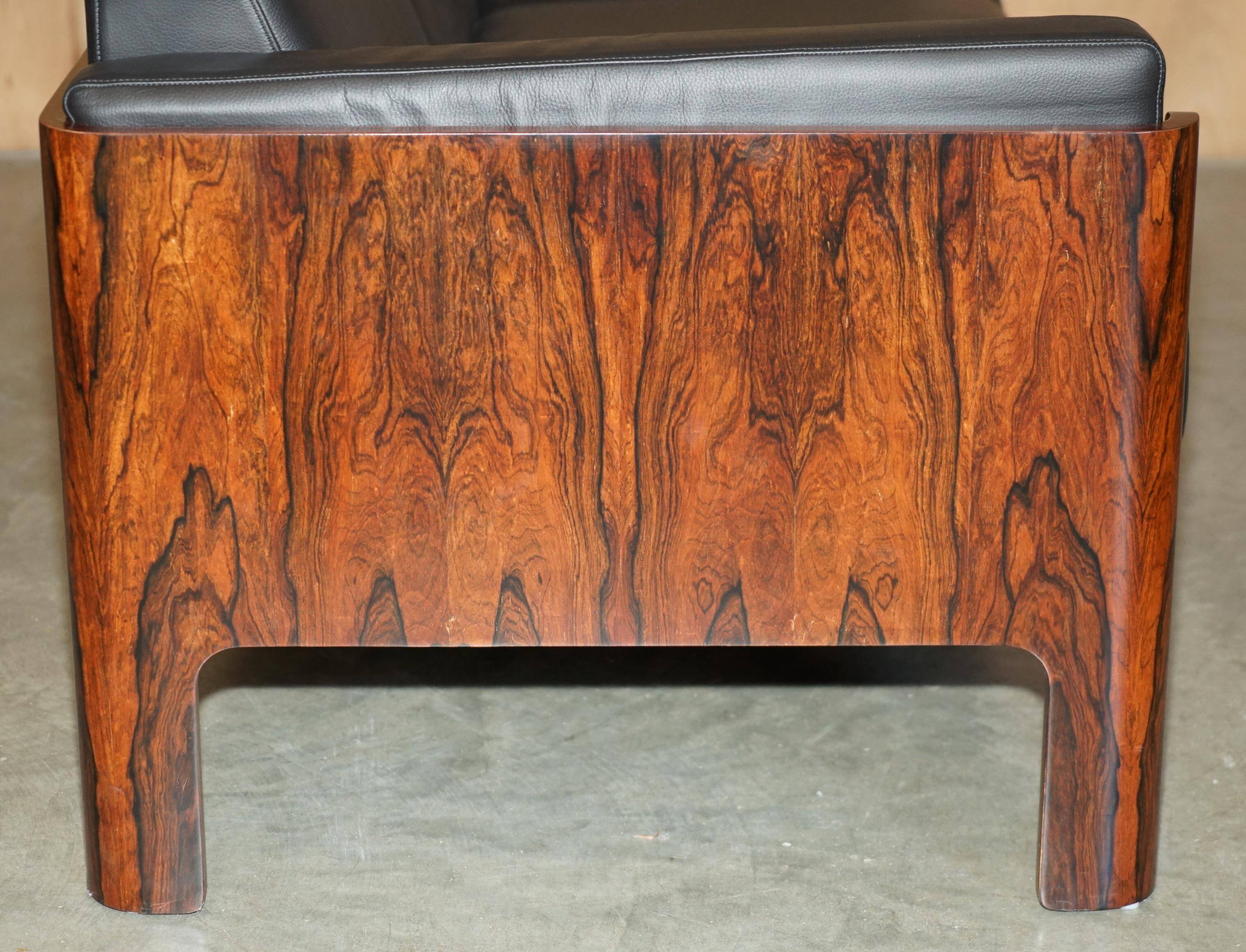 Mid-Century 3-seater canapé in Brazilian hardwood, 1966.