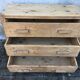 Old retro vintage chest of drawers 3 drawers wooden crude façade oak