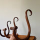 Thonet curved wood wall coat rack with 3 hooks, late 19th century