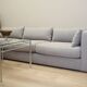 Canapé d'angle gris, design scandinave, années 2000