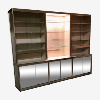 Library Showcase ivory color and anodized aluminum matt gold