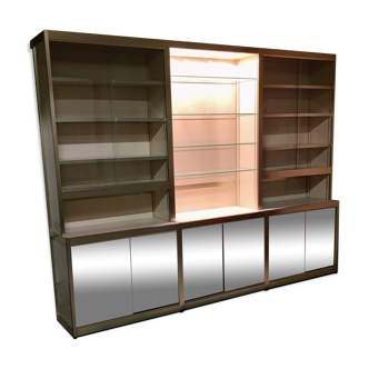 Library Showcase ivory color and anodized aluminum matt gold