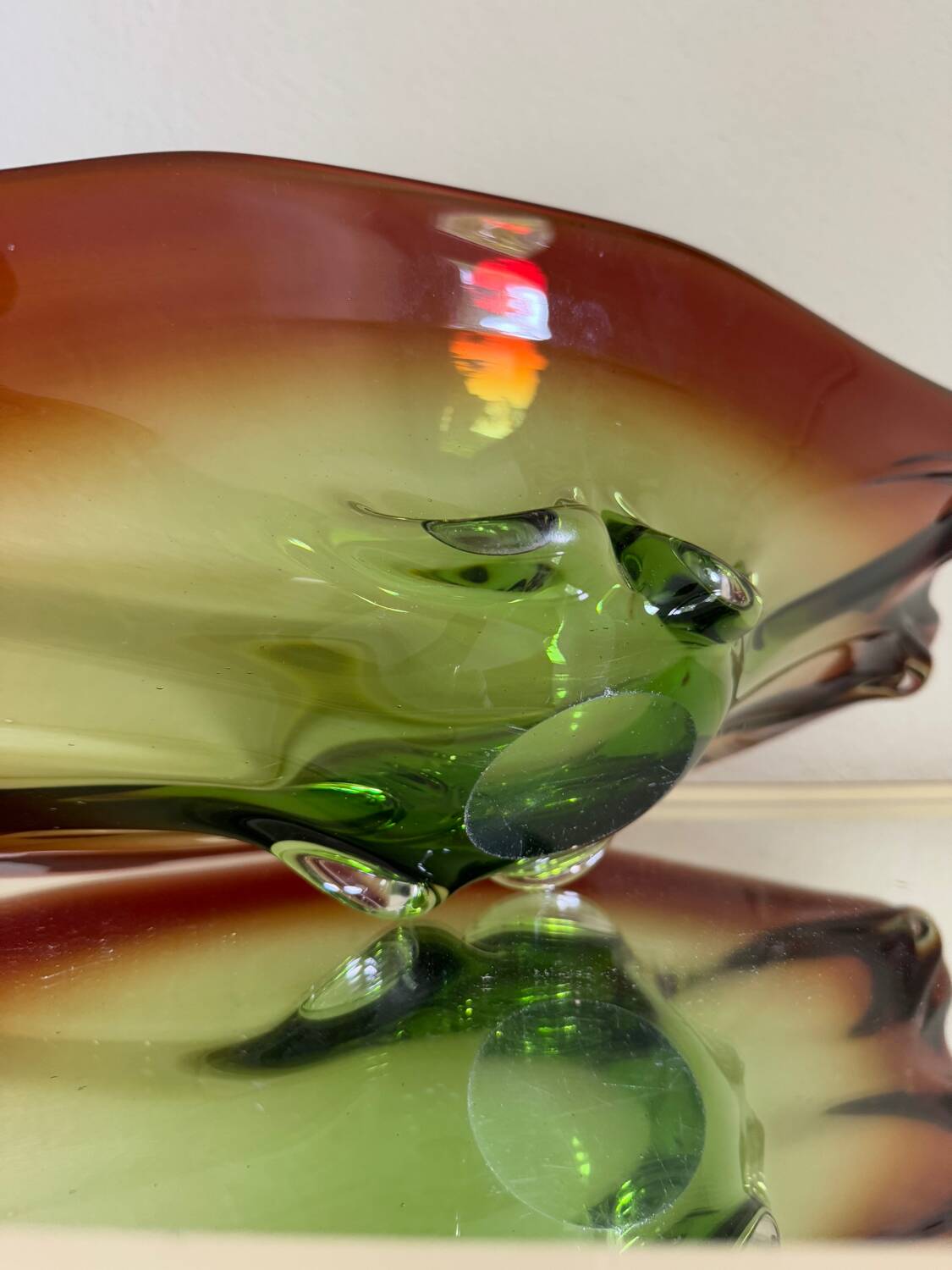 Large Murano crystal bowl from the 60s