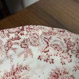 Set of 6 English flat plates, red tones
