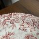 Set of 6 English flat plates, red tones