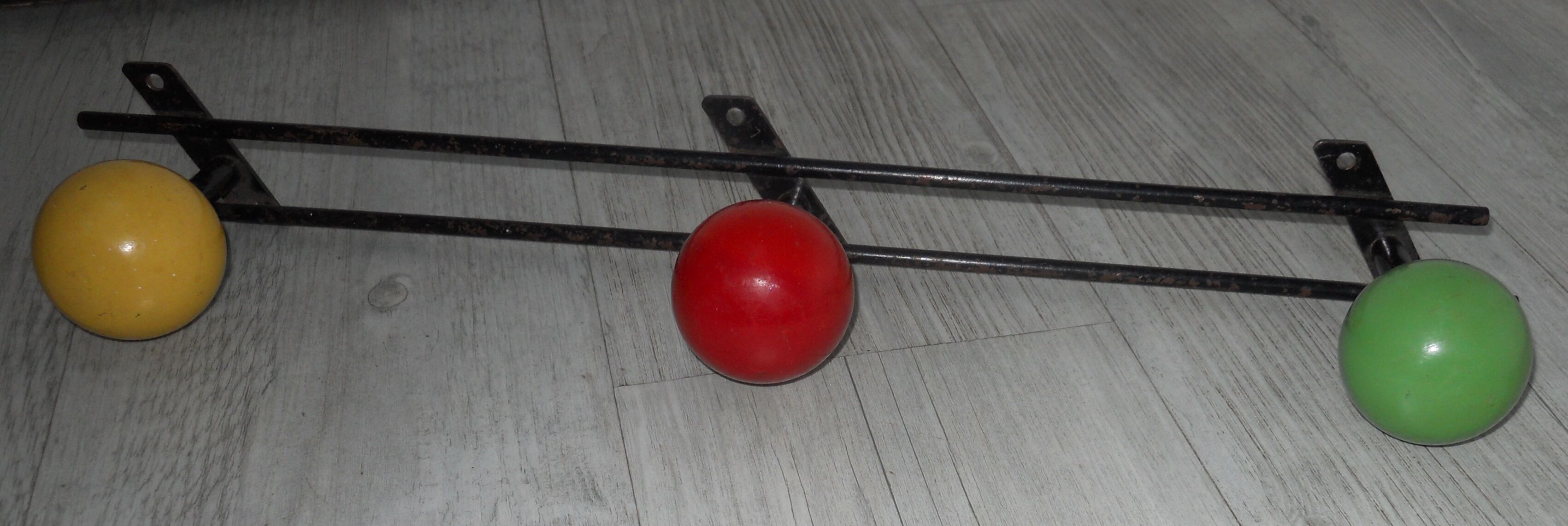 Wall coat rack multicolored wooden balls