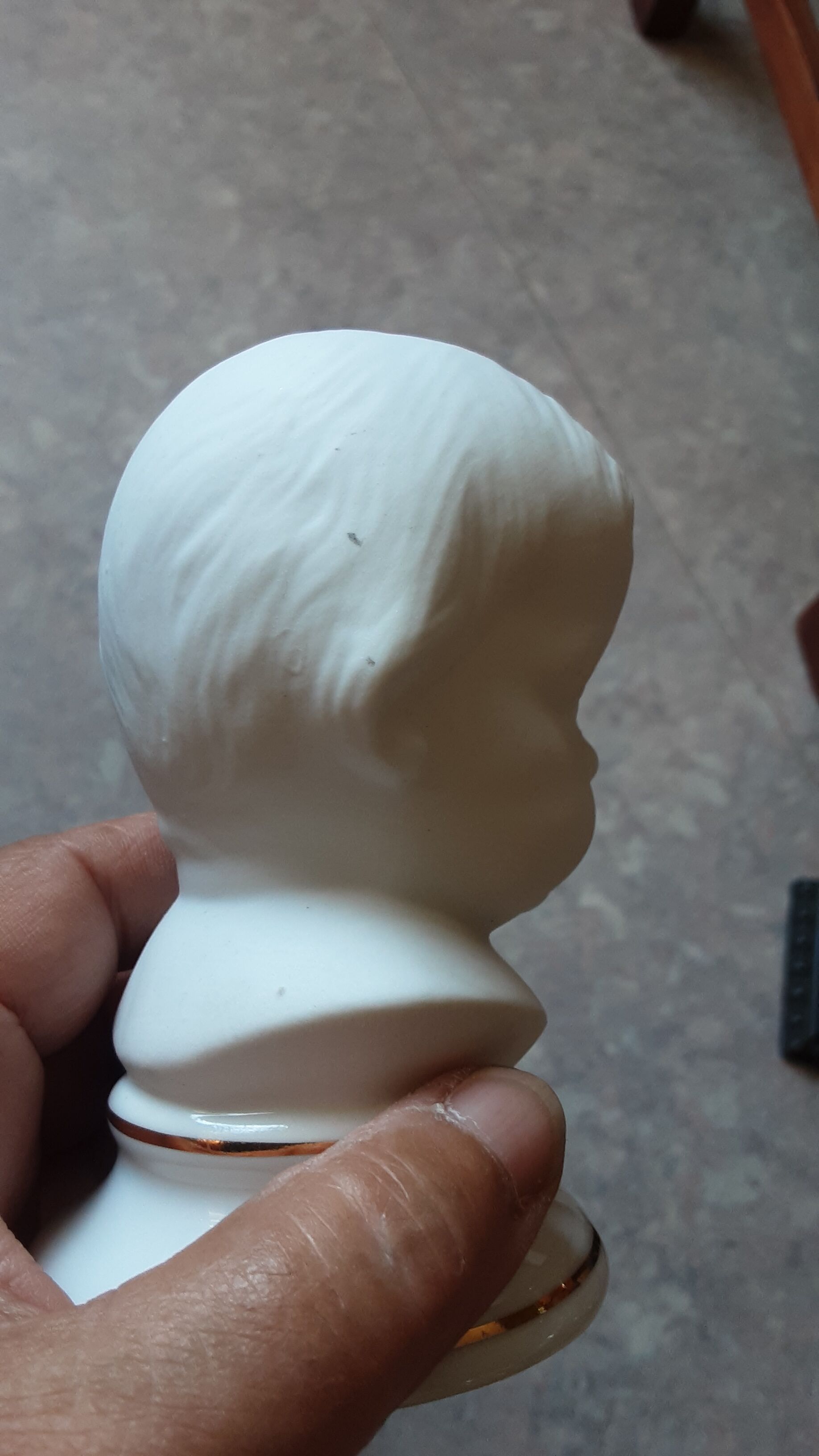 2 busts girl and boy - vintage porcelain biscuit