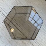 Hexagonal glass and chrome coffee table