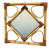 1970s rattan mirror France