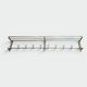 Large Aluminium Wall Coat Rack with Ten Hooks and Luggage Rack
