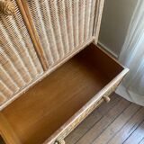 Armoire penderie en rotin