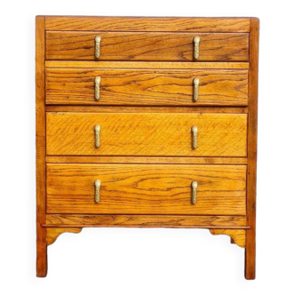 Commode vintage en chêne Tallboy Cabinet Mid Century Retro Furniture Chambre Utilitaire Antique Fou