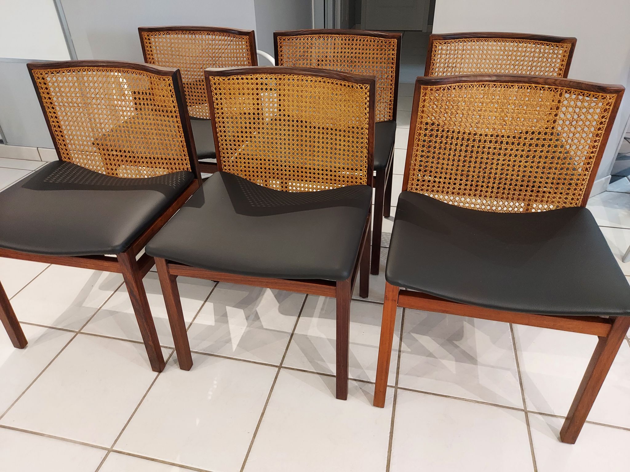 Suite of 6 chairs Italy Tito Agnoli rosewood 1960