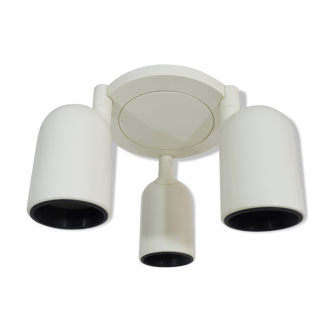 3-spot lase-white metal orientable ceiling light. Kema Keur. Year 80