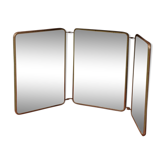 Triptyque miroir de barbier - 60x24cm