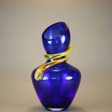 Vintage cobalt blue vase, Chribska blue glass, made in Czech Republic, art of glass,cobalt blue