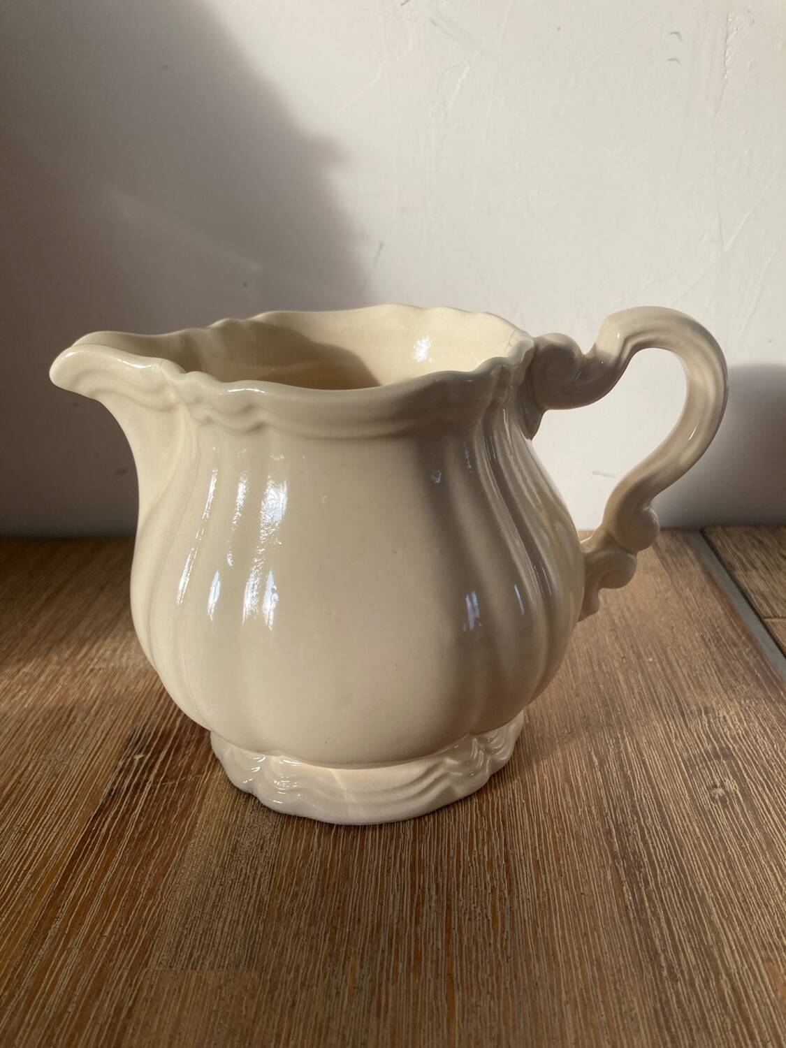 Sarreguemines earthenware milk jug Ivory