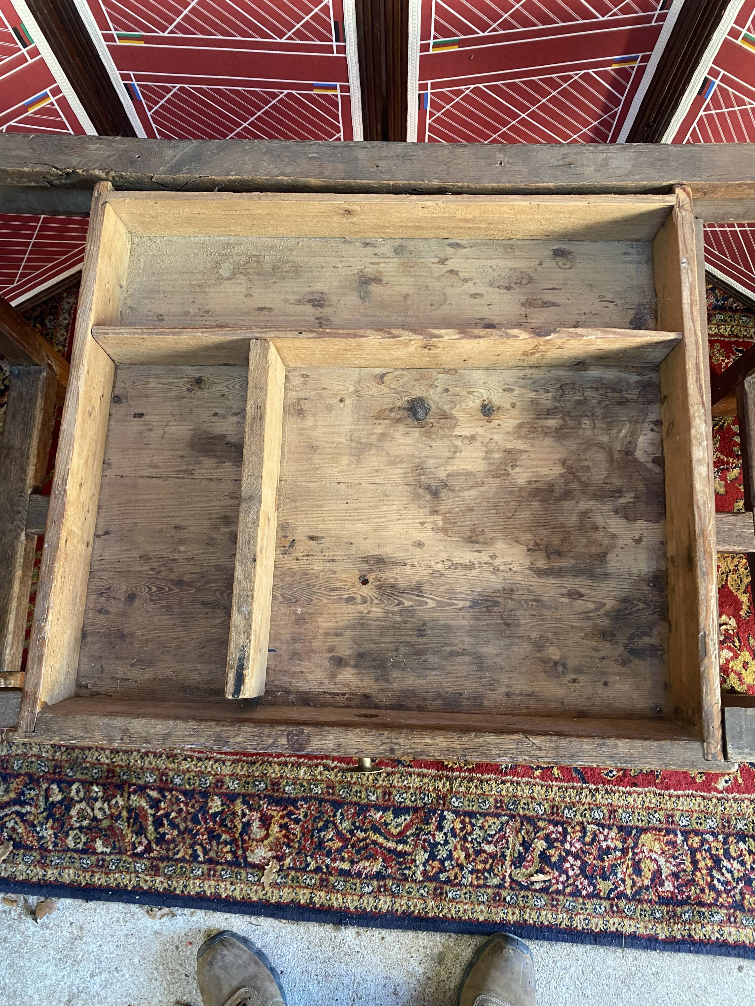 Old solid wood farmhouse table