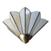 Art deco fan wall lamp in glass paste