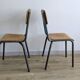 Paire de chaises d’école vintage années 50 esprit Jacques Hitier