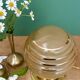 Vintage yellow and gold glass globe table lamp