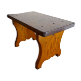 Vintage brutalist wooden stool