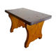 Vintage brutalist wooden stool