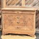 Large antique chest of drawers in raw wood - 4 drawers