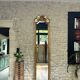 Antique mirror, 238.5/51cm, between two panes, with gilded pediments and gold leaf